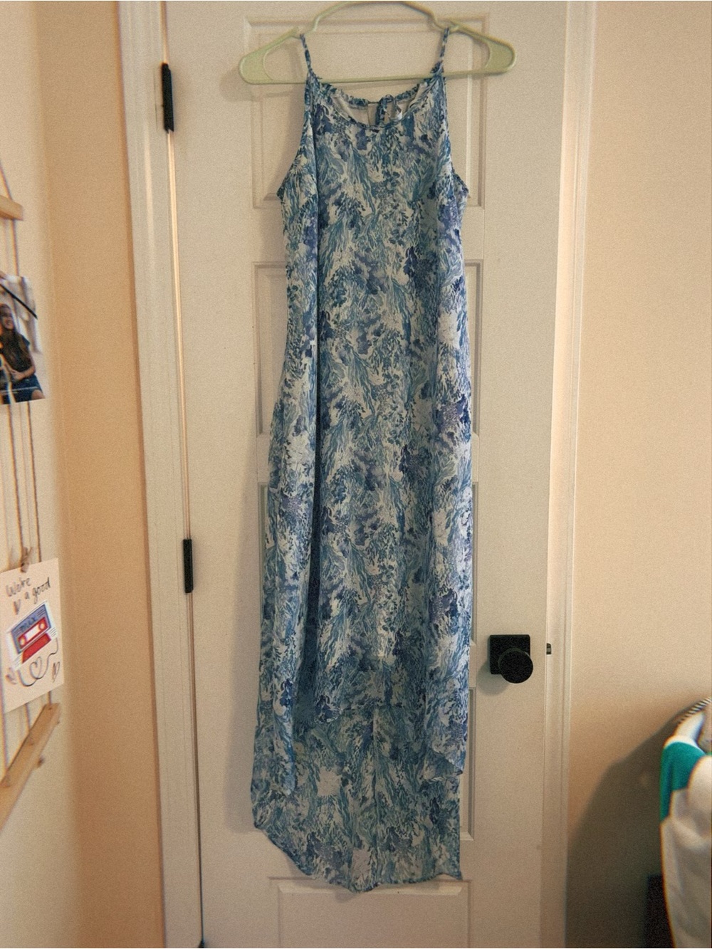 Old Navy Blue Sea-Themed Maxi Dress with Spaghetti Straps and Scoop Neck